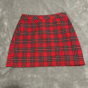 Women's ENGLISH FACTORY Red Plaid Mini Skirt M
